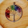 Colorful natural crystal rubble fortune Tree Pendant