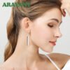 925 Silver Earrings For Women Fashion Long Line Earring Jewelry Best Gift
