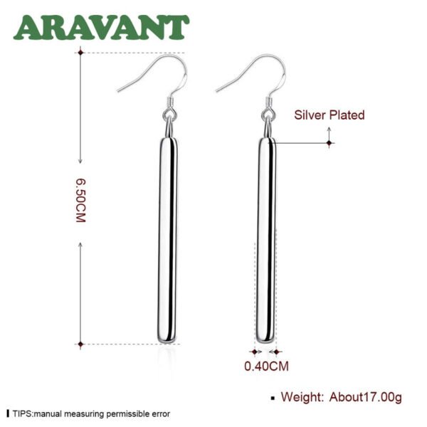 925 Silver Earrings For Women Fashion Long Line Earring Jewelry Best Gift