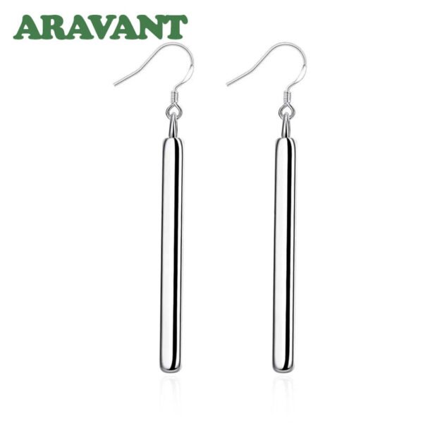 925 Silver Earrings For Women Fashion Long Line Earring Jewelry Best Gift