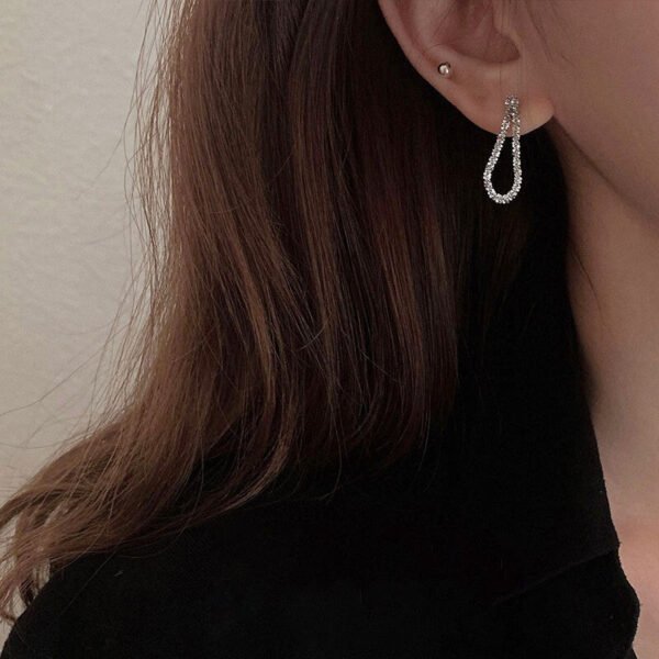 925 Sterling Silver Gypsophila Sparkling Drop Earrings Temperament Women Ear Line Long Earrings Fashion Jewelry For Wedding Gift