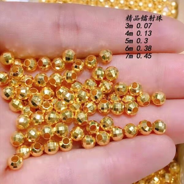 H63b9d952a21f46ecb65d105286265c8eK Luxury Pure 24K Gold Jewelry Accessories DIY Bracelet Necklace Beads Women Ladies Female Bridal Engagement Wedding Jewelry
