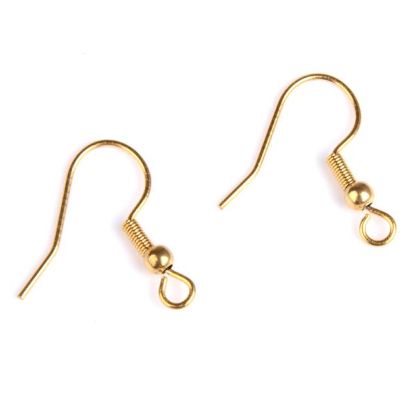 Silver Gold Plated Spring Ball Dangle Ear Wire Stainless Steel Earring Hooks For DIY Jewelry Making