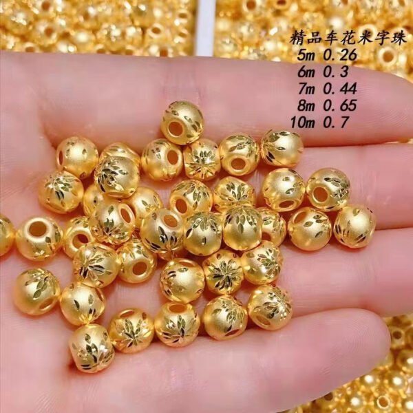 Hb0efd7b9e97d4e7a8610f4a7ae913b88U Luxury Pure 24K Gold Jewelry Accessories DIY Bracelet Necklace Beads Women Ladies Female Bridal Engagement Wedding Jewelry