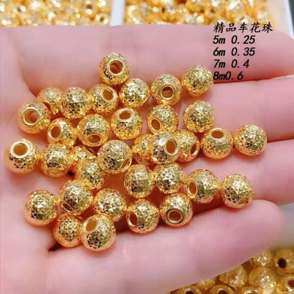 Hb49e2eec3a464a228501facc2489a478f Luxury Pure 24K Gold Jewelry Accessories DIY Bracelet Necklace Beads Women Ladies Female Bridal Engagement Wedding Jewelry
