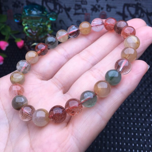 Colored hair crystal single loop bracelet