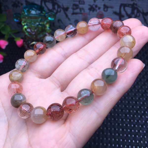 Colored hair crystal single loop bracelet