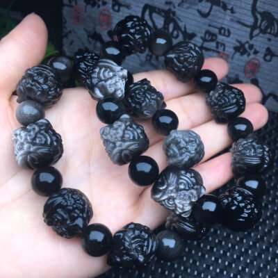 Silver flare lion bracelet