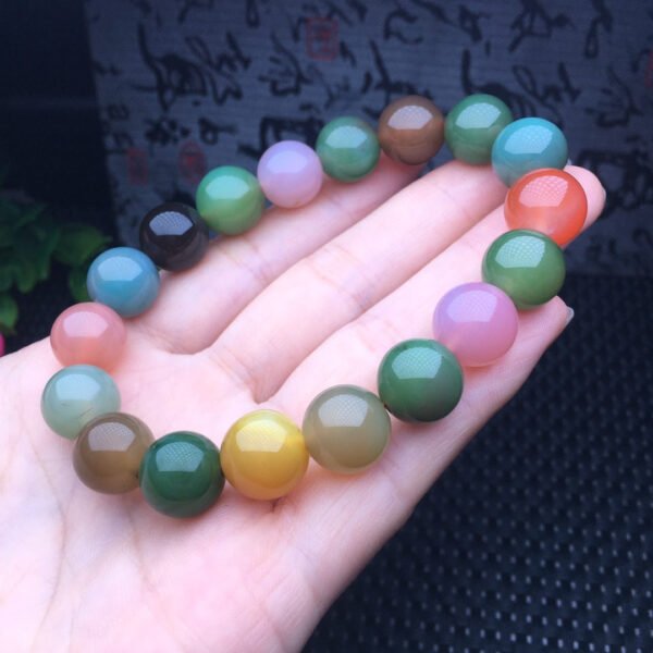 Color salt source agate single-loop bracelet