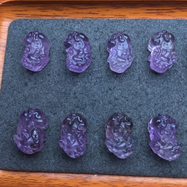 Purple Yellow Crystal Pixiu Small Piece 💕 Specification 18mm ✨ one hundred and two thousand and eighty-nine