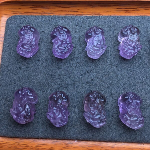 Purple Yellow Crystal Pixiu Small Piece 💕 Specification 18mm ✨ one hundred and two thousand and eighty-nine