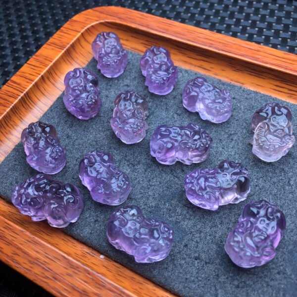 Purple Yellow Crystal Pixiu Small Piece 💕 Specification 18mm ✨ one hundred and two thousand and eighty-nine