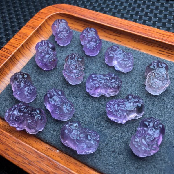 Purple Yellow Crystal Pixiu Small Piece 💕 Specification 18mm ✨ one hundred and two thousand and eighty-nine