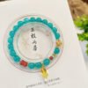 Natural Tianhe Stone Bracelet, 💞 Paired with natural southern red lotus/wax bell orchid 💓， Bead diameter 8mm 1020899