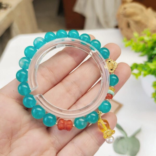 Natural Tianhe Stone Bracelet, 💞 Paired with natural southern red lotus/wax bell orchid 💓， Bead diameter 8mm 1020899