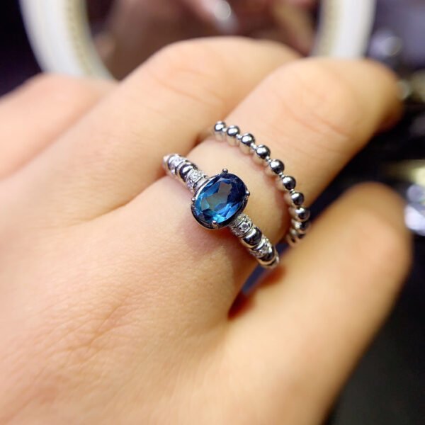 London Blue Topa Stone Ring, Main Stone Size 5 * 7mm10211309