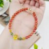 Natural South Red Honey Wax Single Loop Bracelet, 💕 Paired with natural wax pumpkin beads 1021359