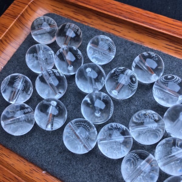 White crystal Buddhist scripture bead accessories 💕 Specification 13mm ✨ one million twenty-two thousand and fifty-eight
