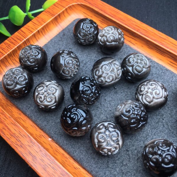 Silver Yaoshi Embossed Bead Accessories 💕 Specification 15mm ✨231005.5886