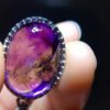 Pure Natural Purple Crystal Super Seven Water Gall Pendant for Men and Women's High Grade 925 Sterling Silver Inlaid Bare Stone Specification: 19.8/13.8mm1023298665