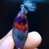 Aurora 23 Light Titanium Violet Titanium Crystal 👀 Horse Eye Pendant for Men and Women Size: 36/14mm2310358669