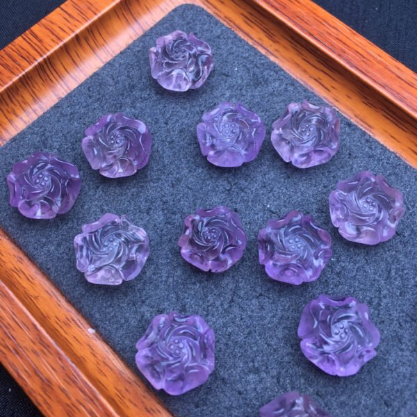 Purple yellow crystal peony flower small piece 💕 Specification 14.5mm2410008649