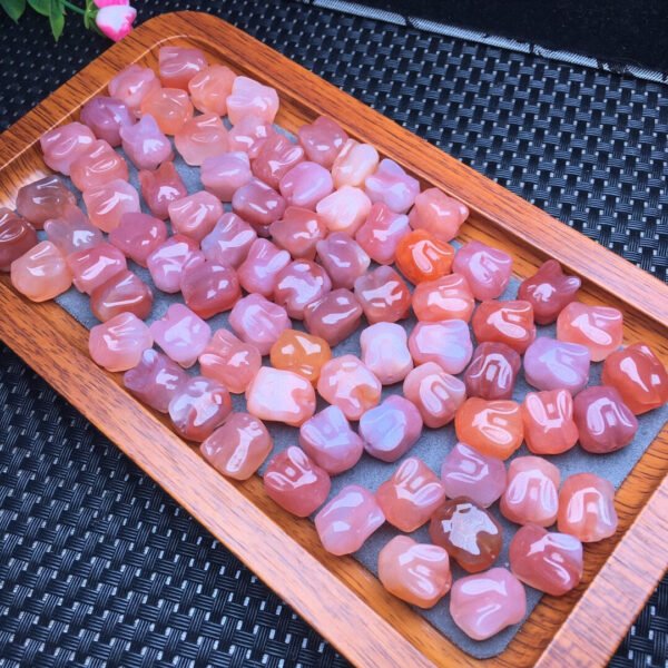 Pink Salt Plateau Agate Puppy Rabbit Small Piece 💕 Specification 12.8mm ✨2410006.5984