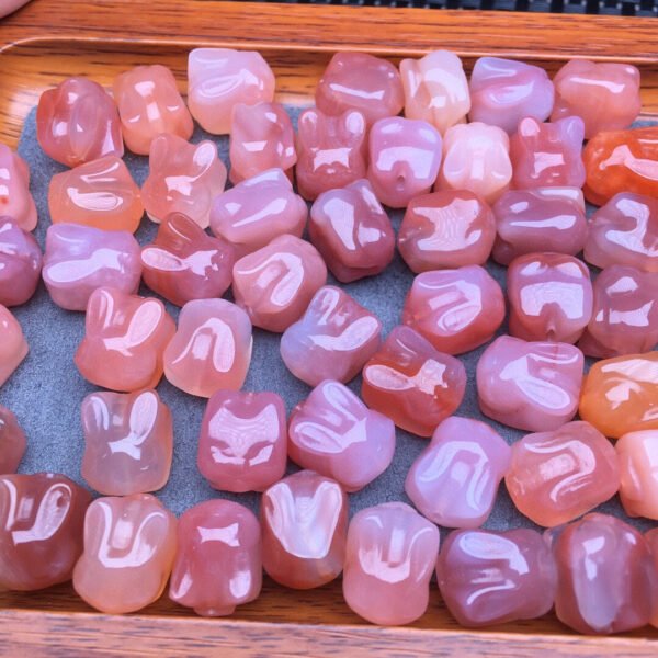 Pink Salt Plateau Agate Puppy Rabbit Small Piece 💕 Specification 12.8mm ✨2410006.5984