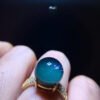 Natural green ghost treasure bowl ring for men and women, high-end 925 sterling silver inlaid, with a live size of 11.6mm2410238643