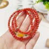 Natural South Red Three Ring Bracelet, 💕 South red with a diameter of approximately 5.3mm2410089346