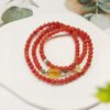 Natural South Red Three Ring Bracelet, 💕 South red with a diameter of approximately 5.3mm2410089346