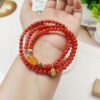 Natural South Red Three Ring Bracelet, 💕 South red with a diameter of approximately 5.3mm2410089346