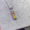 Colorful Blue Treasure Necklace, with a main stone size of 3mm square2510160168