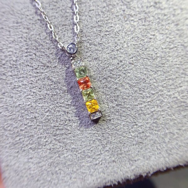 Colorful Blue Treasure Necklace, with a main stone size of 3mm square2510160168