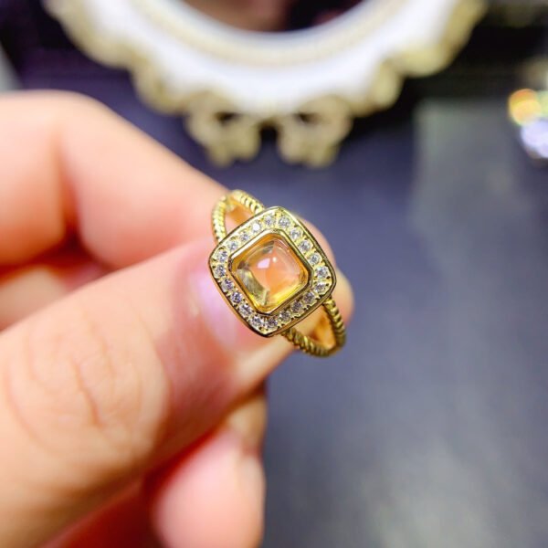 Pure natural yellow crystal ring, main stone 5mm2610110354