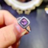 Natural Brazilian amethyst ring, with a main stone size of 5mm square,2610110316