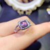 Natural Brazilian amethyst ring, with a main stone size of 5mm square,2610110316