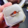 Pure natural Fanta garnet rings are shipped with a main stone size of 5mm.2610105634