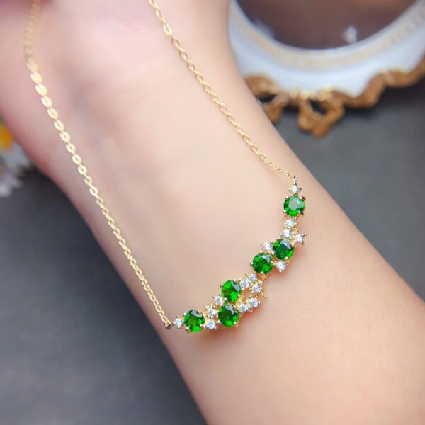 Pure natural Russian diopside necklace shipped!2610199631