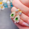 Pure natural Russian diopside earrings, main stone size 4 * 6mm2610120263