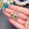 Pure natural Russian diopside earrings, main stone size 4 * 6mm2610120263