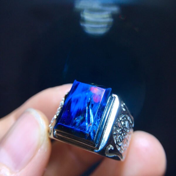 Natural colored Peter stone lightning pattern ⚡ Ring, size 13.6/10.3mm2710338621