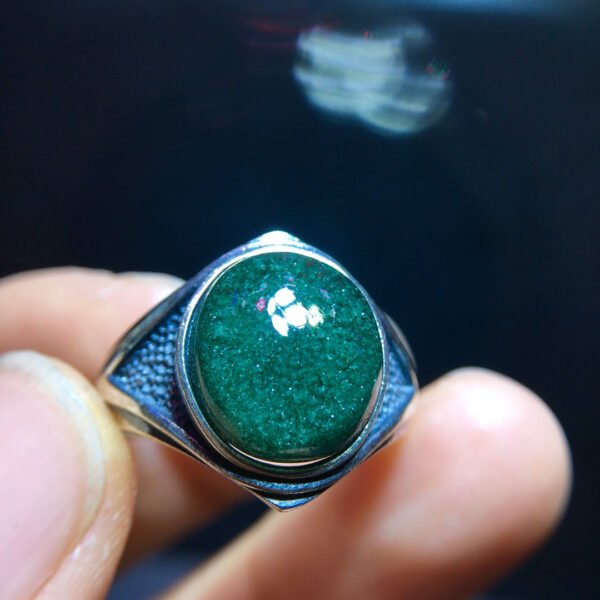 Natural Green Ghost Treasure Bowl Ring, Size 22.6/15.5mm2710298362