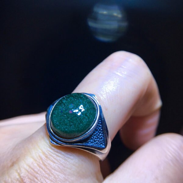 Natural Green Ghost Treasure Bowl Ring, Size 22.6/15.5mm2710298362