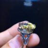 Pure natural titanium crystal pixiu ring for men and women, size: 16/10.4mm2710278348