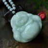 Natural A-grade Jade Maitreya Buddha Pendant, Size: 56.1/51.3/13.8mm2710159134