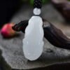 The natural Hotan Jade sheep fat jade mythical wild animal pendant! Pendant size: 39.7/19.2/14mm2710289164