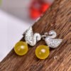 Natural Baltic mineral wax earrings, wax diameter: 8.5mm2710069531