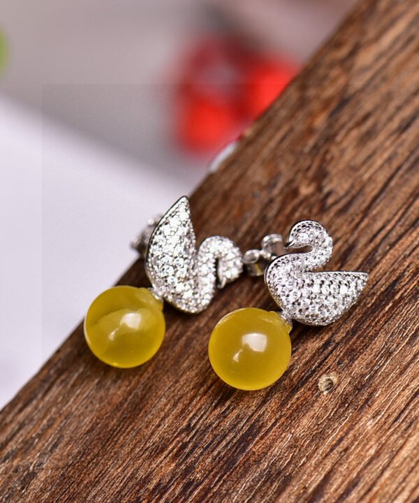 Natural Baltic mineral wax earrings, wax diameter: 8.5mm2710069531