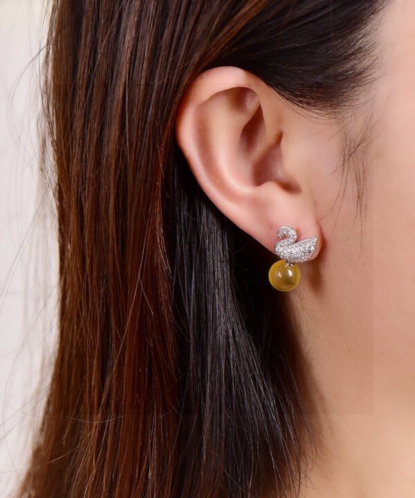 Natural Baltic mineral wax earrings, wax diameter: 8.5mm2710069531